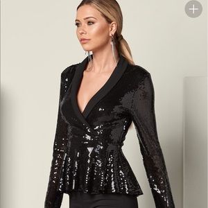 Black sequin top